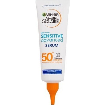Garnier Ambre Solaire Sensitive Advanced Serum SPF50+ unisex opalovací ochranné sérum na tělo i obličej 125 ml