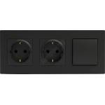 Legrand Legrand-Двойна домашна SCHUKO розетка и еднополюсен ключ № 1 NILOE STEP 250V черен (LR0116D)