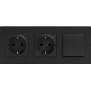 Legrand Legrand-Двойна стенна розетка SCHUKO 250V/16A и еднополюсен ключ № 1 NILOE STEP (LR0116D)