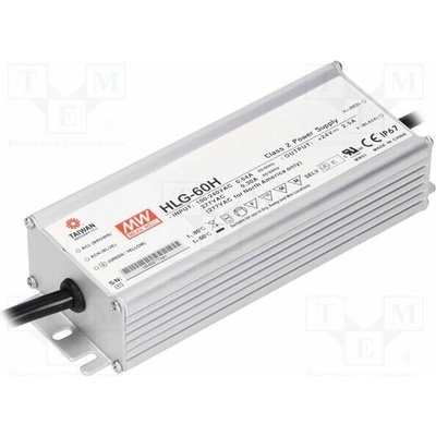 MEAN WELL HLG-60H-36 Napájecí zdroj: spínaný; LED; 60W; 36VDC; 1,7A; 90÷305VAC; IP67