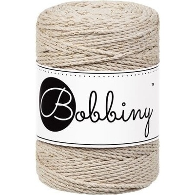 Bobbiny 3PLY Macrame Rope 1,5 mm 100 m Golden Beige Špagát