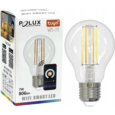 Polux LED žárovka Smart LED E27 A60 7W vícebarevná
