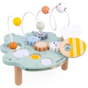 Janod Sweet Cocoon Дървена моторна маса с дейности Лист (J04056)