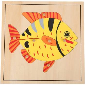Дървен пъзел с животни - риба
