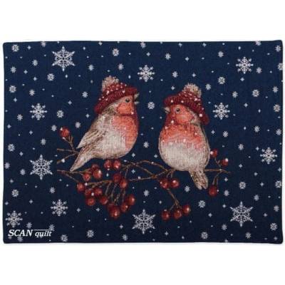SCANquilt Prestieranie motiv vtáčiky modrá 32x48cm