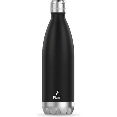 FLAIR Стоманена бутилка за вода двустенна flair soft touch 750мл черна