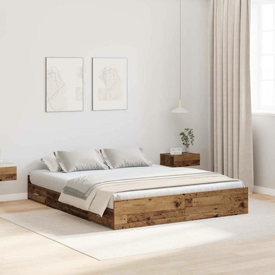 zahrada-XL 3335323 Rám postele s úložným prostorem s čelo Staré dřevo