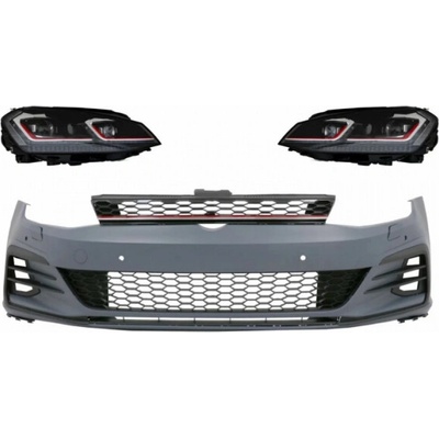 KITT Front Bumper suitable for VW Golf VII 7 (2013-2017) with LED Headlights Sequential Dynamic Turning Lights 7.5 GTI Design