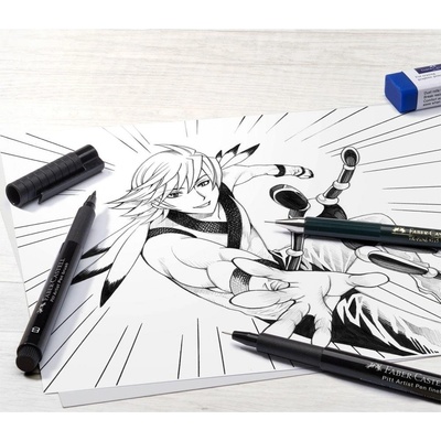 Faber-Castell Комплект Pitt Manga Starter, молив, писец и гу (1010160082)