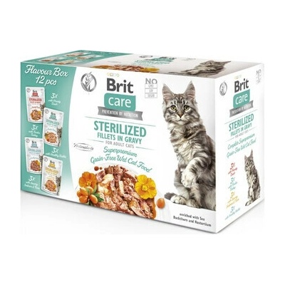 BRIT CARE Fillets in Gravy Box Pouch Sterilized 24 x pre sterilizované mačky 85 g
