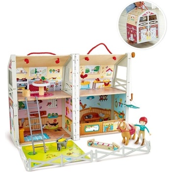 HaPe International Детска дървена къща HaPe International - Клубът на понито, сгъваема (H3409)