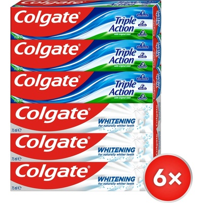 Colgate Whitening & Triple Action 6 × 75 ml