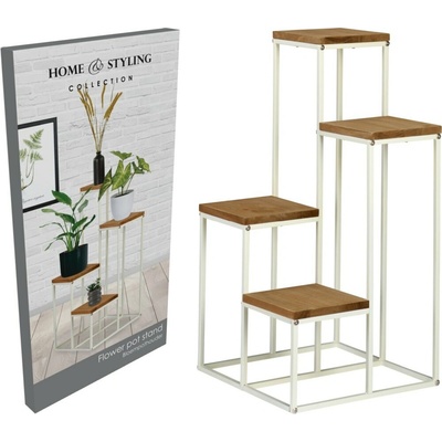 H & S COLLECTION Stojan na květináče 34 x 34 x 67 cm bílý KO-HX9100330 – Zbozi.Blesk.cz