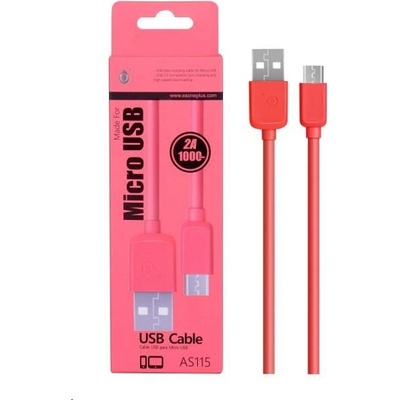 Plus AS115 datový a nabíjecí, konektor micro USB, červený