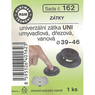 Univerzální zátka černá 39-46 mm