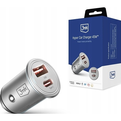 Univerzálna nabíjačka do auta 45W USB-C USB-A - 3mk Hyper Car Charger