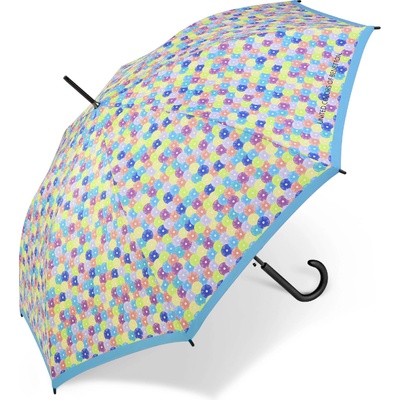 Benetton deštník dlouhý automatický automatický Blooming Dots Blue