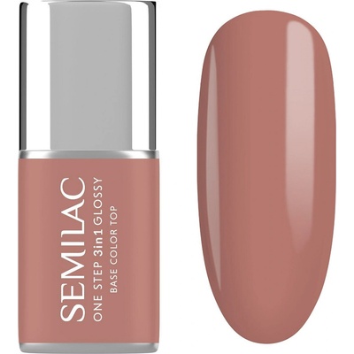 Semilac One Step Glossy hybridní lak 3v1 peach beige, 7 ml