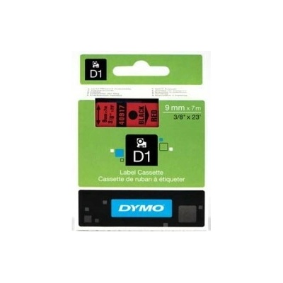 Originálna páska Dymo D1, 9mm, 40917, S0720720, čierna tlač/červený podklad, 7m