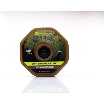 RidgeMonkey šňůra RM-Tec Soft Braid Hooklink 25lbs 20m Organic Brown