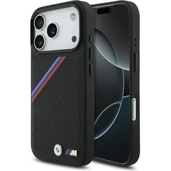 BMW M Tricolor Metal Logo MagSafe Case за iPhone 17 Pro - черен (3666339480226)