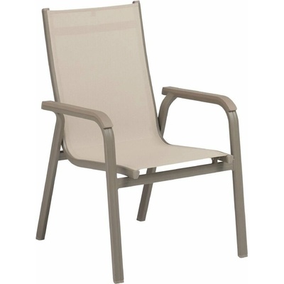 Kettler BASIC PLUS stohovateľné, hliníkové kreslo taupe / béžová