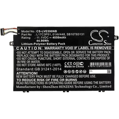 Cameron Sino Батерия за лаптоп LENOVO ThinkPad E14, ThinkPad E15, ThinkPad E480, ThinkPad E580 L17C3P51 LiPo 11.1V 4050 mAh CAMERON SINO (CS-LVE590NB)
