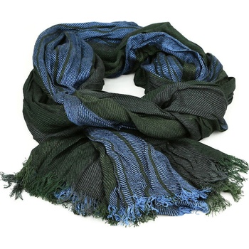 Casamoda Pánsky šál čierno-zeleno-modrý 800-308