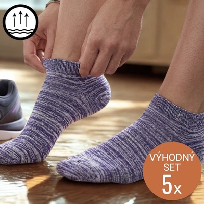 Melírované sportovní ponožky z bavlny - výhodný set 5 párů