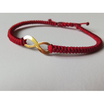 Image 1 of Златна гривна с червен конец Безкрайност