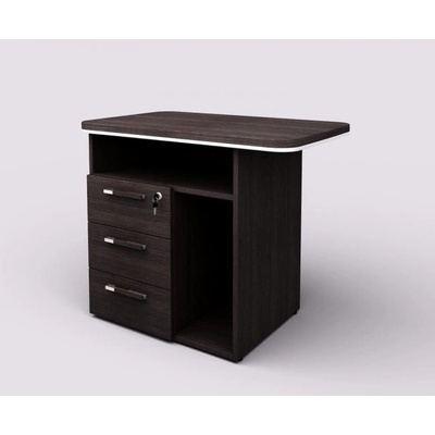 Lenza Wels prístavný L nika na PC 90x76,2x55cm 3 zásuvky wenge