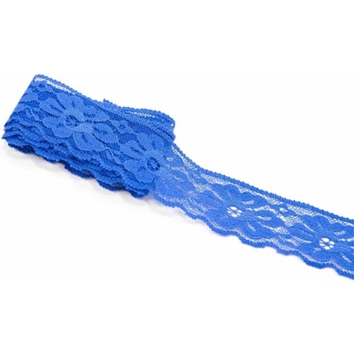 Silonové čipka - stredne modrá- šířka 3,8 cm