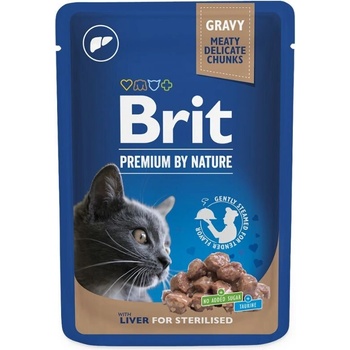 Brit Premium Cat Pouch Sterilized Liver пауч за котки с черен дроб 100gr