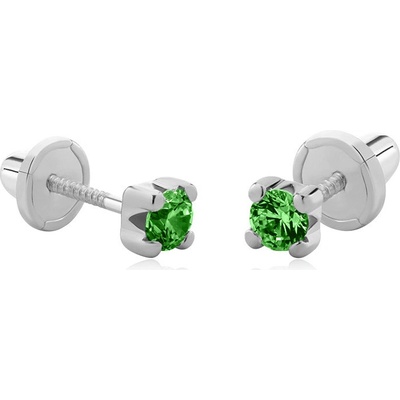 Brilio náušnice z bílého zlata se syntetickými smaragdy 14/832.701/17ES-N