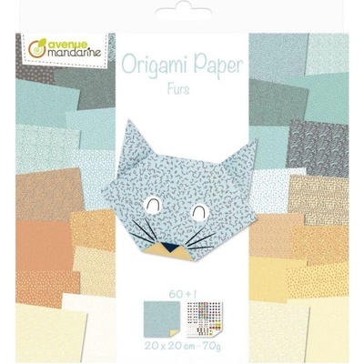 Avenue Mandarine Papíry na origami 20x20cm 60ks kožešiny
