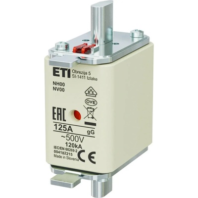 ETI Nožová poistka NV/NH 00 125A gL/gG 500V KOMBI