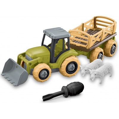 Wiky Traktor s přívěsem a zvířaty šroubovací 25 cm