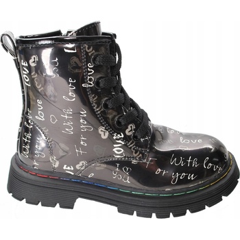 Zateplené kotníkové boty pro dívku na zip černé