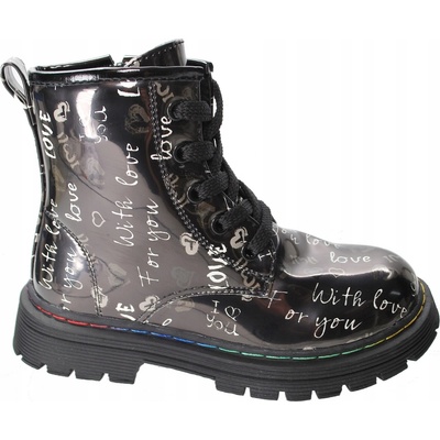 Zateplené kotníkové boty pro dívku na zip černé