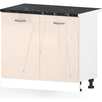 Голд - Аполо Долен кухненски шкаф с 2 врати и рафт Алис b24 100 см крем гланц