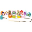 CUBIKA Navlékací pohádka navlékací set 13 dřevěných ks a 8 předloh