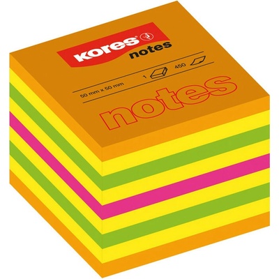 Kores Neonové bločky CUBO Summer 400 lístků 50x50mm, mix barev (48460)