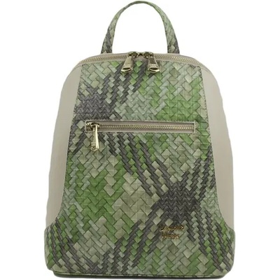 Български обувки Ежедневна дамска чанта тип раница зелен десен 786-38