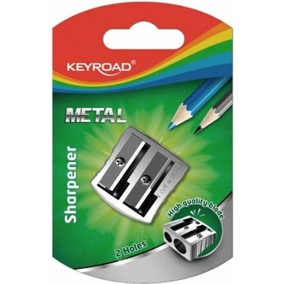 Strúhadlo KEYROAD Metal hliníkové, s dvomi otvormi, blister