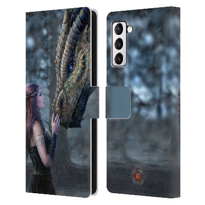 Pouzdro HEAD CASE na mobil Samsung Galaxy S21+ 5G / S21 PLUS 5G fantasy - žena dračí pohled (Flipové pouzdro, obal pro mobil Samsung Galaxy S21+ 5G / S21 PLUS 5G Anne Stokes Fantasy pohled draka)