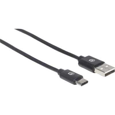 Manhattan 354936 USB, USB 2.0 USB-A zástrčka, USB-C ® zástrčka, 3m, černý
