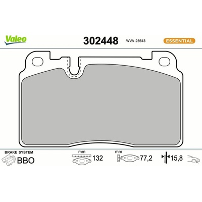 Sada brzdových platničiek kotúčovej brzdy VALEO 302448