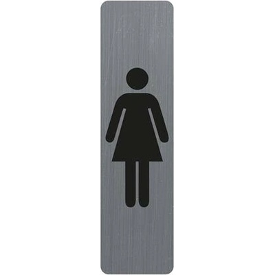 Informačná tabuľka, samolepiaca, 4,4x16,5 cm, hliníkový vzhľad, EXACOMPTA, Pre dámy