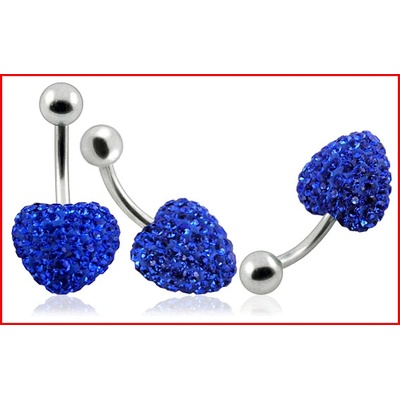 Steel Jewelry piercing modré srdce z chirurgické oceli PR121144