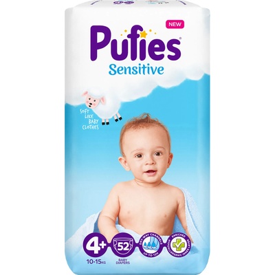 pufies Бебешки пелени Pufies Sensitive 4+, 52 броя (3800024035548)